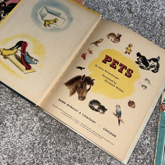 A Rand McNally Elf Books Growing up, The Five Busy Bear & Pets Vintage Kid Books - Picture 9 of 10
